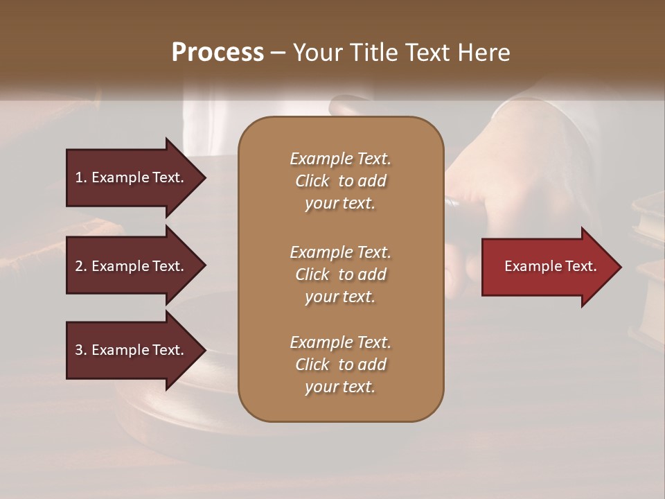 A Person Holding A Wooden Gaven On Top Of A Table PowerPoint Template
