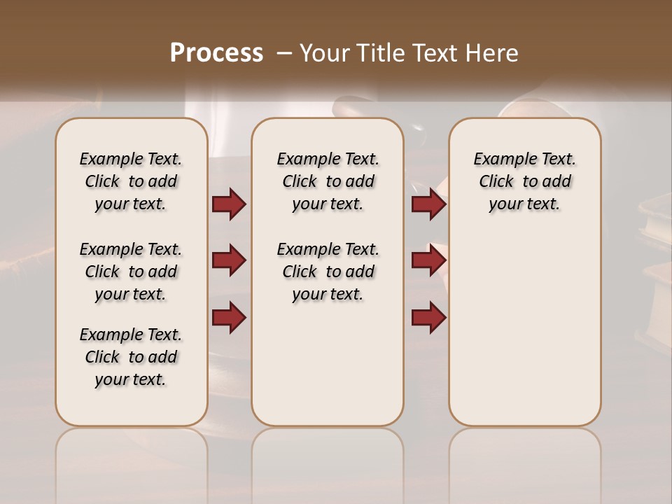 A Person Holding A Wooden Gaven On Top Of A Table PowerPoint Template