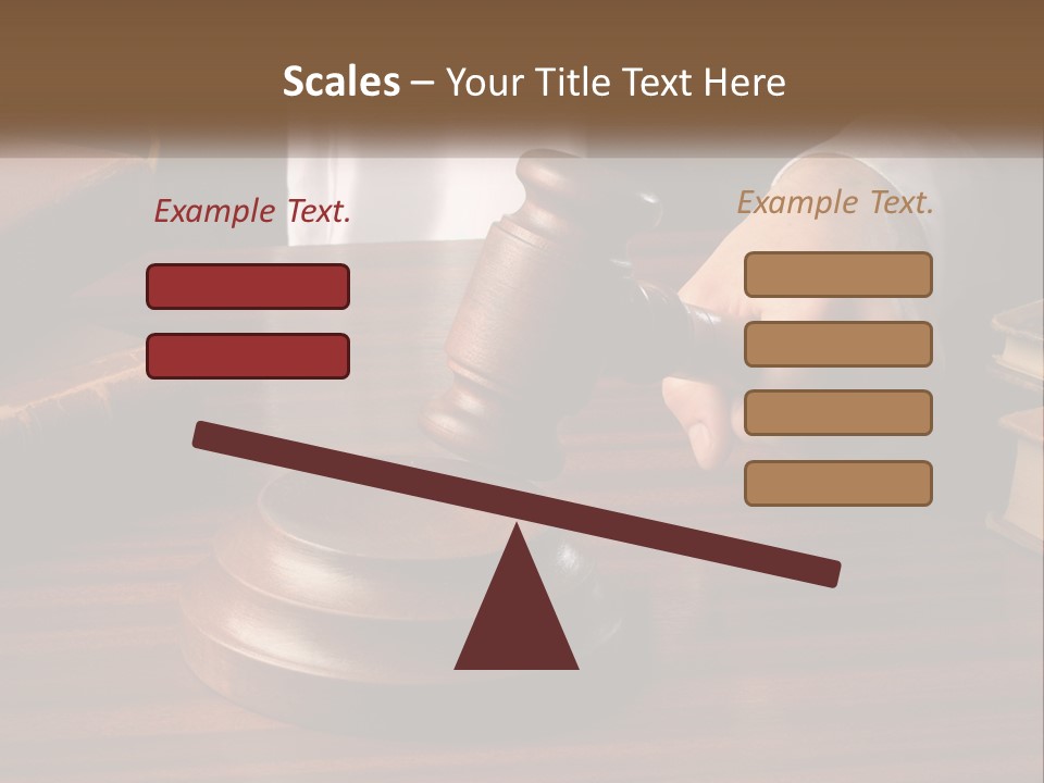 A Person Holding A Wooden Gaven On Top Of A Table PowerPoint Template