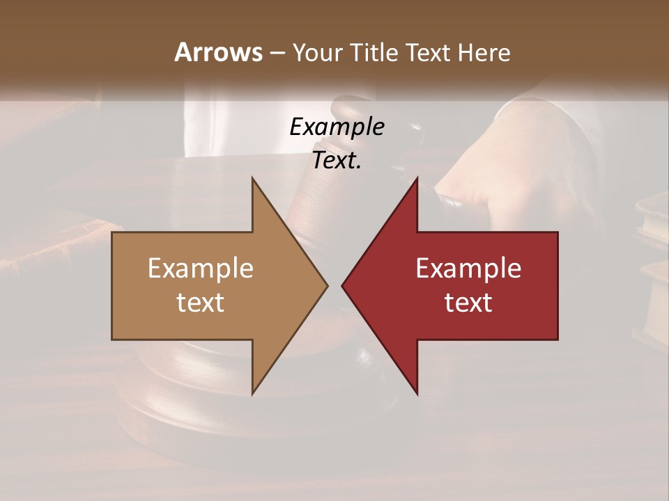 A Person Holding A Wooden Gaven On Top Of A Table PowerPoint Template