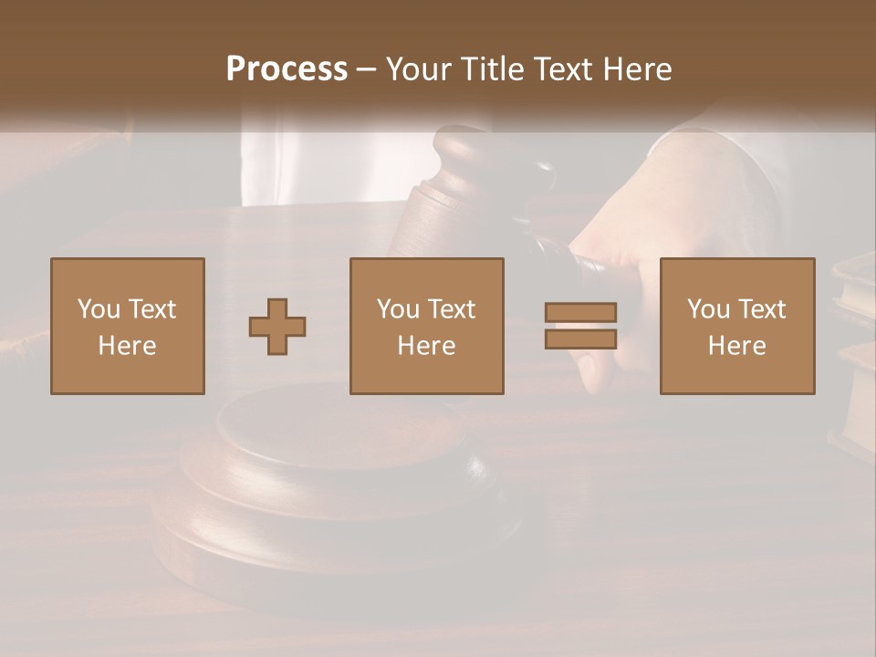 A Person Holding A Wooden Gaven On Top Of A Table PowerPoint Template