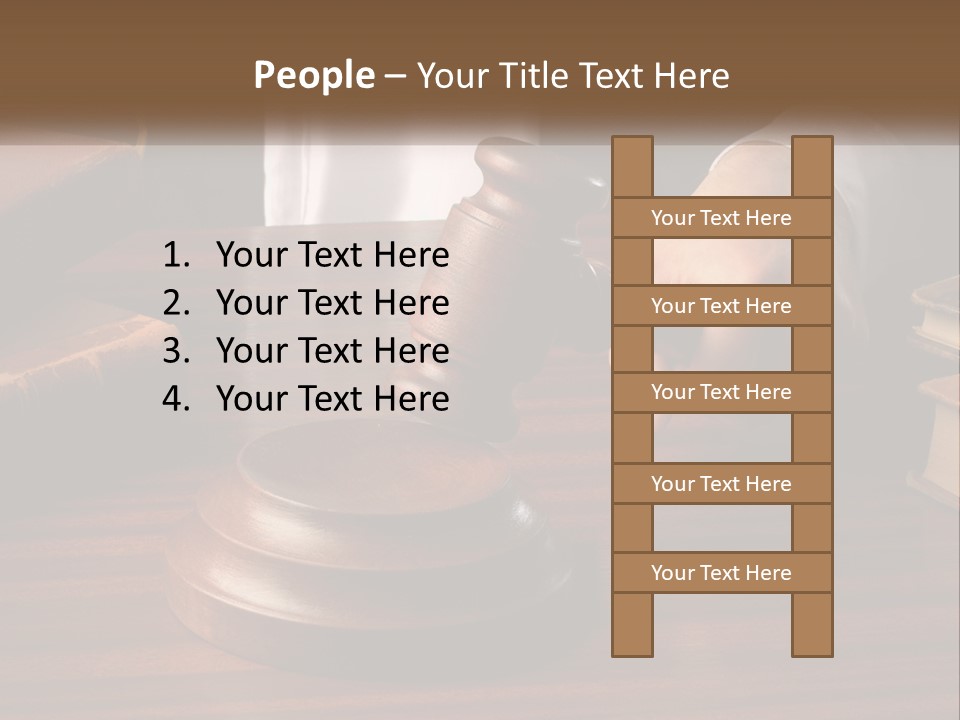 A Person Holding A Wooden Gaven On Top Of A Table PowerPoint Template