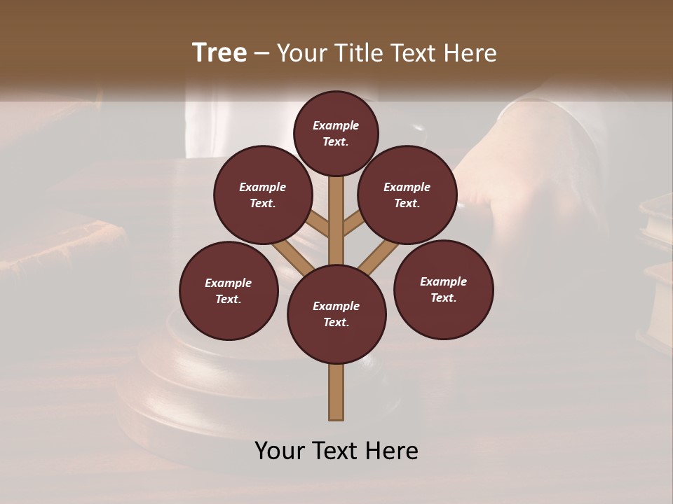 A Person Holding A Wooden Gaven On Top Of A Table PowerPoint Template