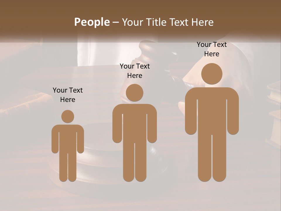 A Person Holding A Wooden Gaven On Top Of A Table PowerPoint Template