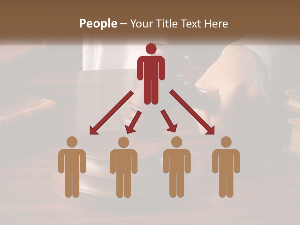 A Person Holding A Wooden Gaven On Top Of A Table PowerPoint Template