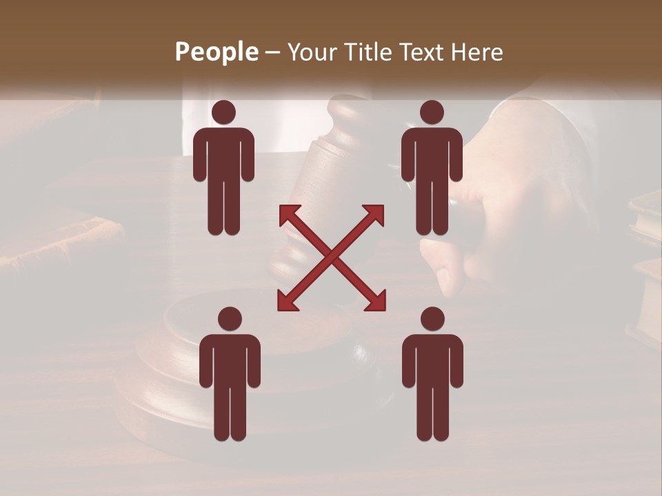 A Person Holding A Wooden Gaven On Top Of A Table PowerPoint Template