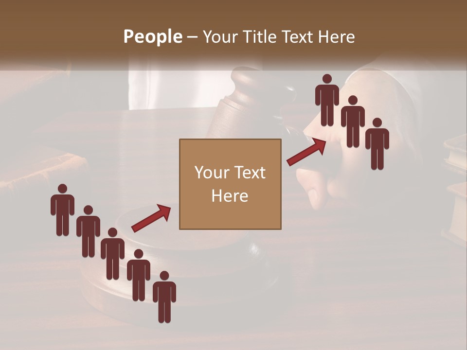 A Person Holding A Wooden Gaven On Top Of A Table PowerPoint Template