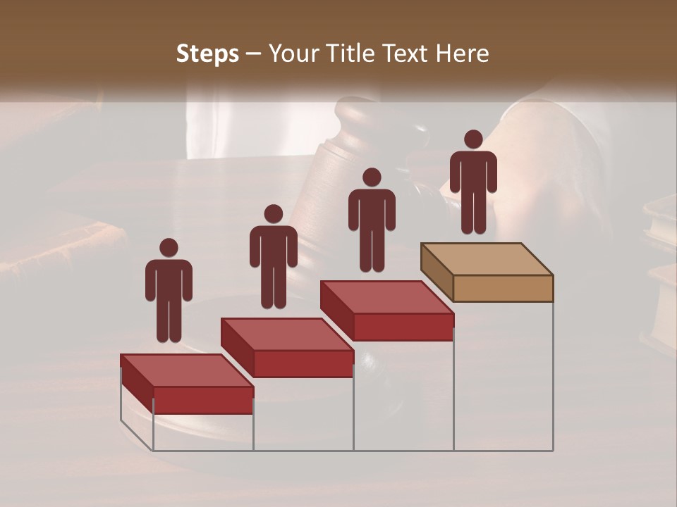 A Person Holding A Wooden Gaven On Top Of A Table PowerPoint Template