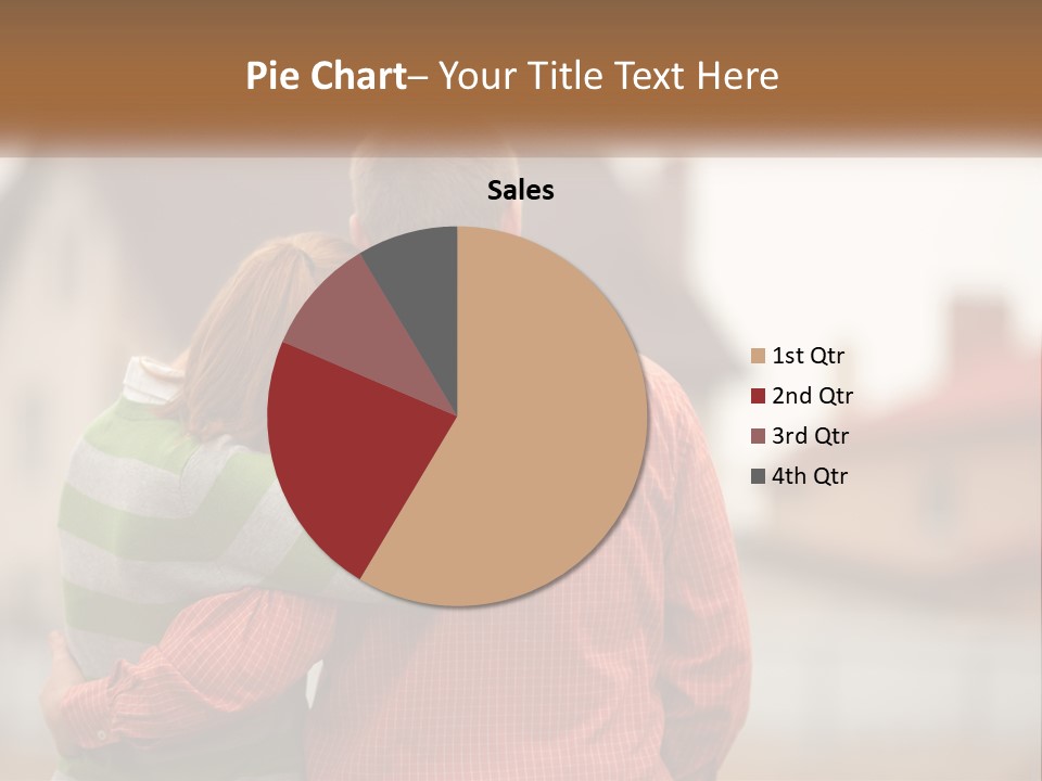 A Man And Woman Embracing In Front Of A House PowerPoint Template