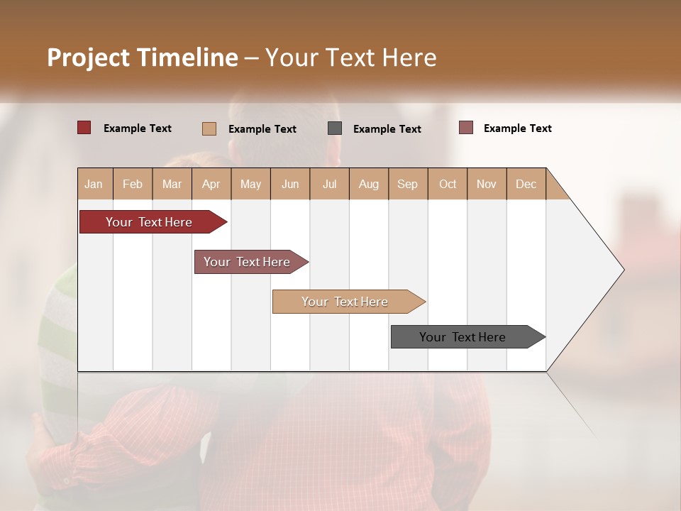A Man And Woman Embracing In Front Of A House PowerPoint Template