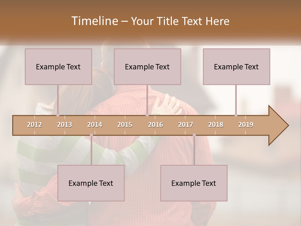 A Man And Woman Embracing In Front Of A House PowerPoint Template