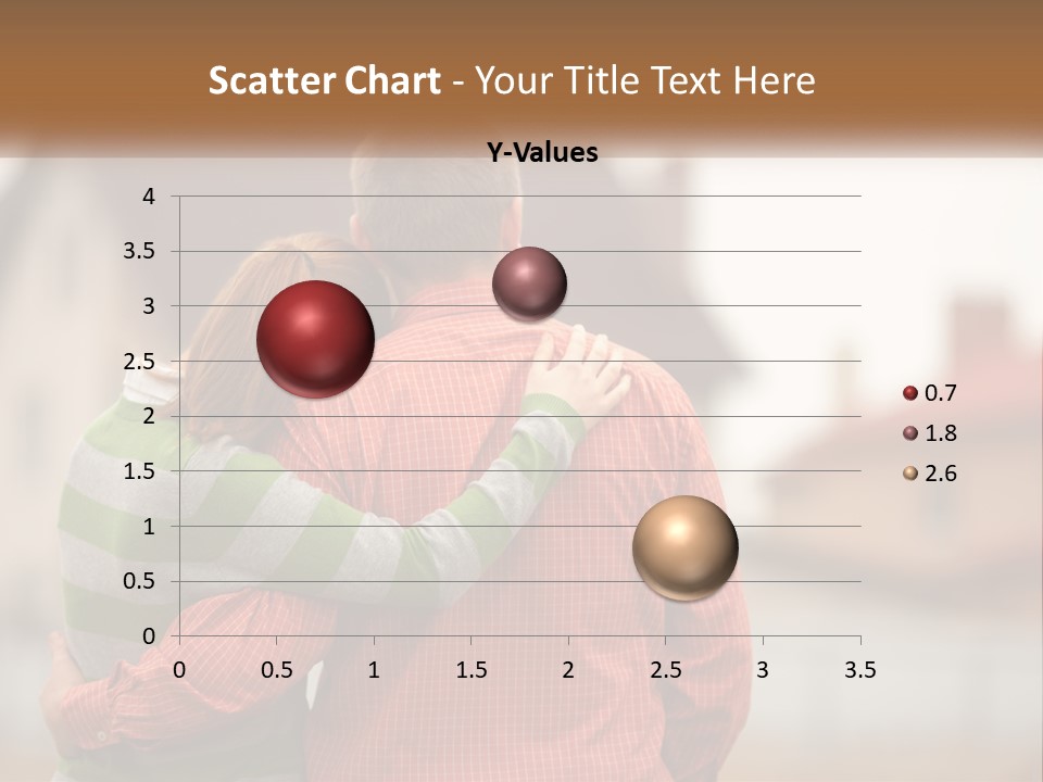 A Man And Woman Embracing In Front Of A House PowerPoint Template
