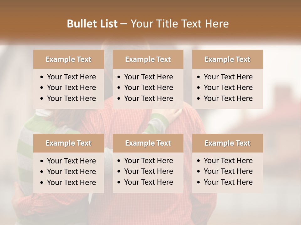 A Man And Woman Embracing In Front Of A House PowerPoint Template