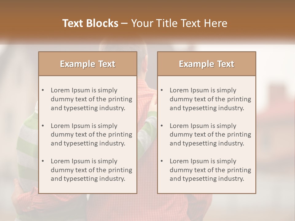 A Man And Woman Embracing In Front Of A House PowerPoint Template