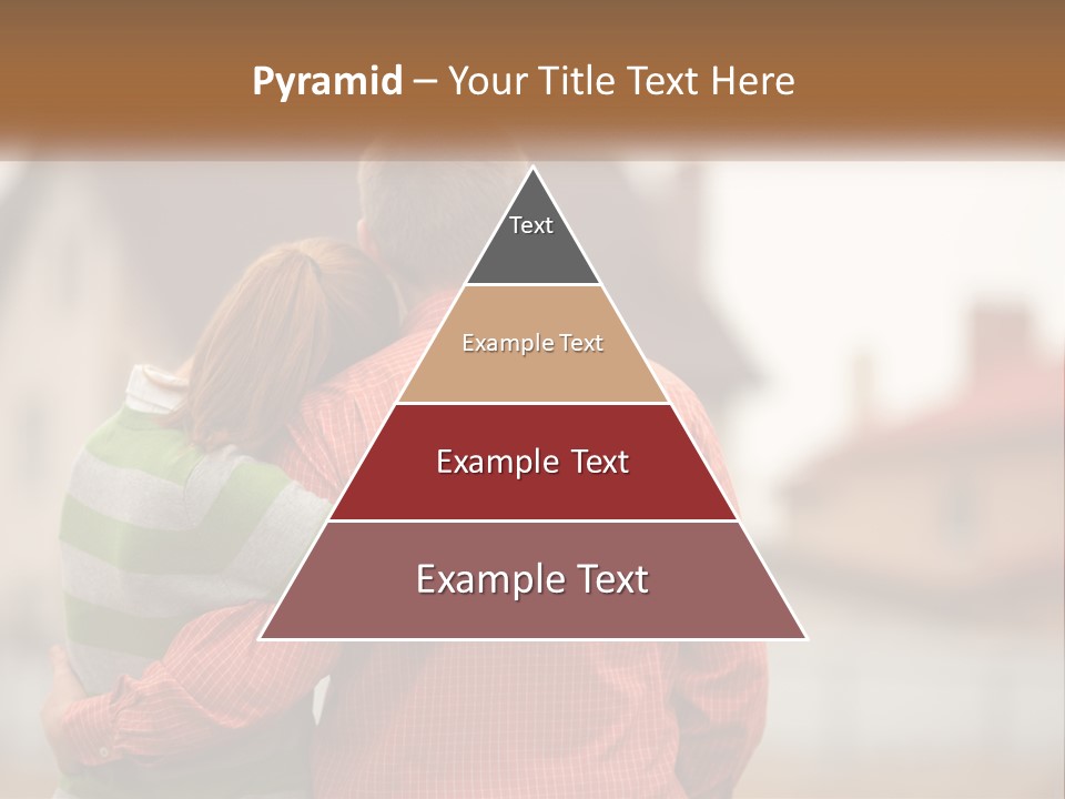 A Man And Woman Embracing In Front Of A House PowerPoint Template