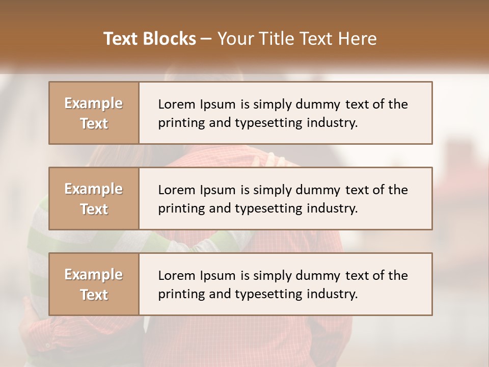 A Man And Woman Embracing In Front Of A House PowerPoint Template