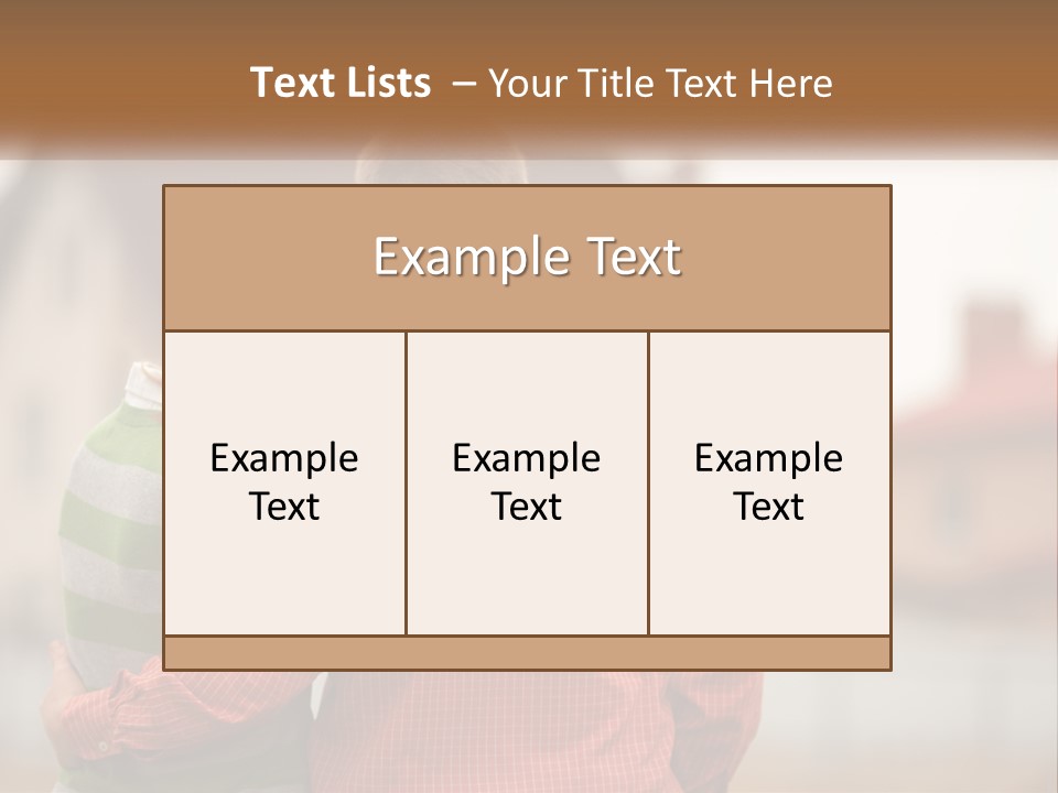 A Man And Woman Embracing In Front Of A House PowerPoint Template