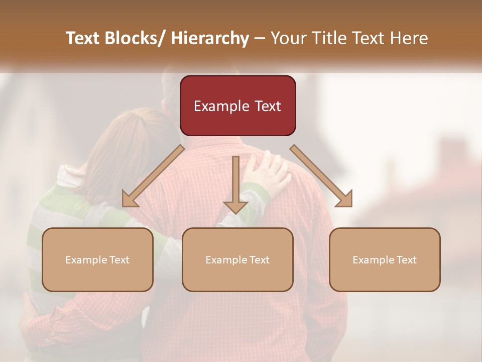 A Man And Woman Embracing In Front Of A House PowerPoint Template
