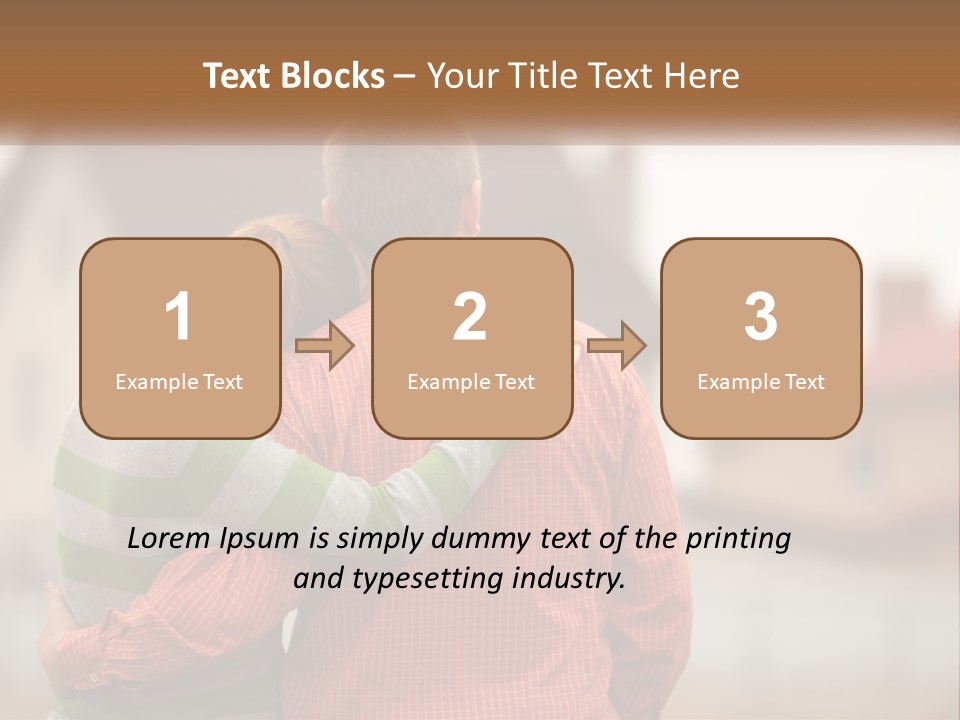 A Man And Woman Embracing In Front Of A House PowerPoint Template