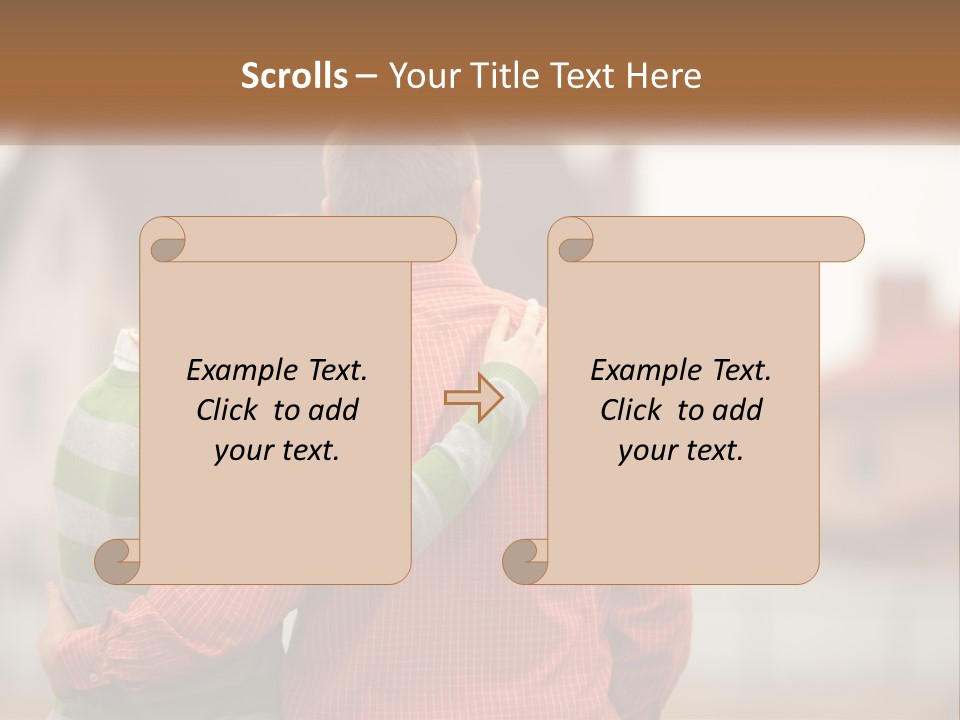 A Man And Woman Embracing In Front Of A House PowerPoint Template