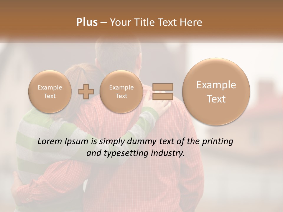 A Man And Woman Embracing In Front Of A House PowerPoint Template