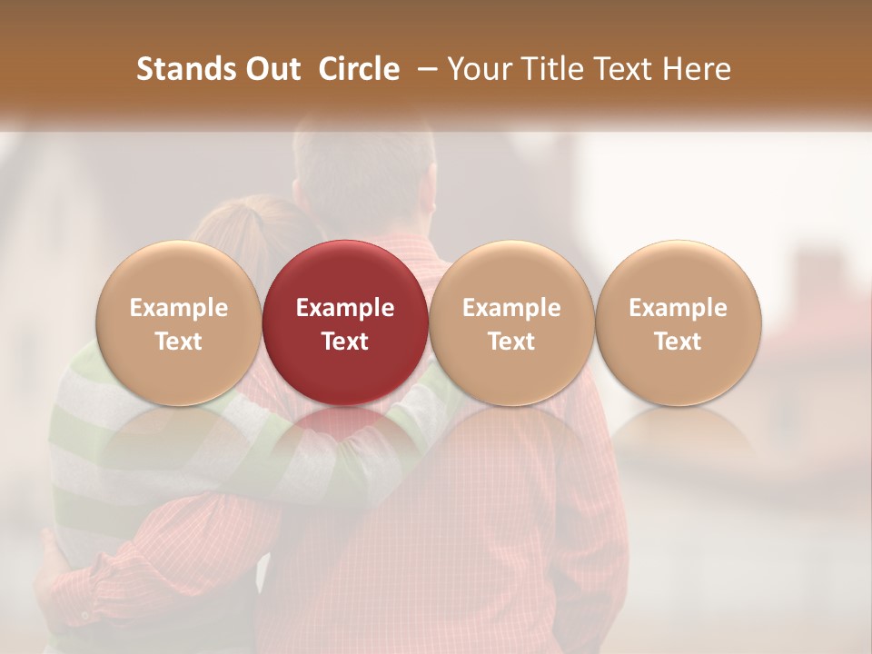 A Man And Woman Embracing In Front Of A House PowerPoint Template