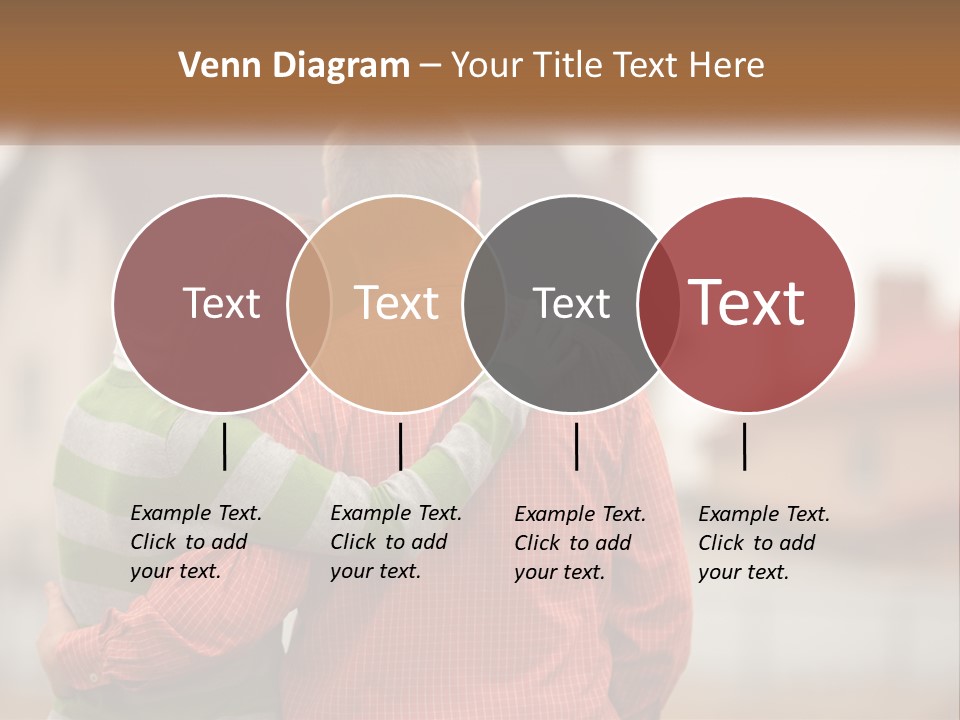 A Man And Woman Embracing In Front Of A House PowerPoint Template