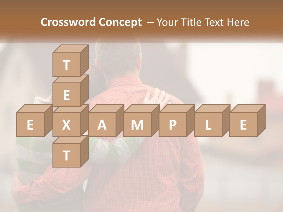 A Man And Woman Embracing In Front Of A House PowerPoint Template