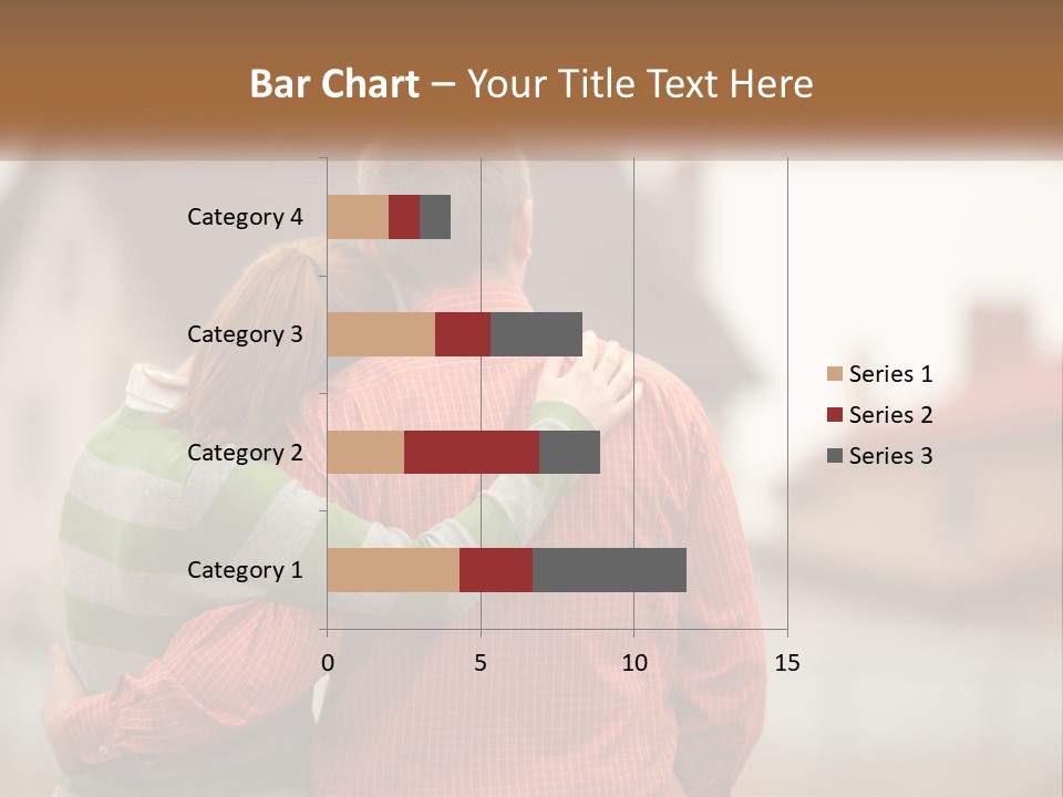 A Man And Woman Embracing In Front Of A House PowerPoint Template