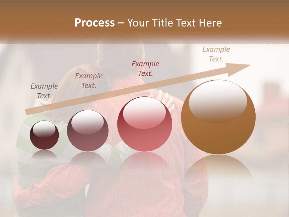 A Man And Woman Embracing In Front Of A House PowerPoint Template