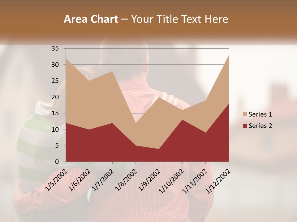 A Man And Woman Embracing In Front Of A House PowerPoint Template