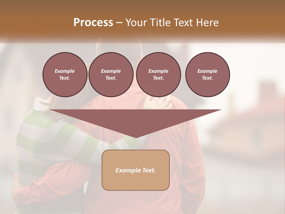 A Man And Woman Embracing In Front Of A House PowerPoint Template