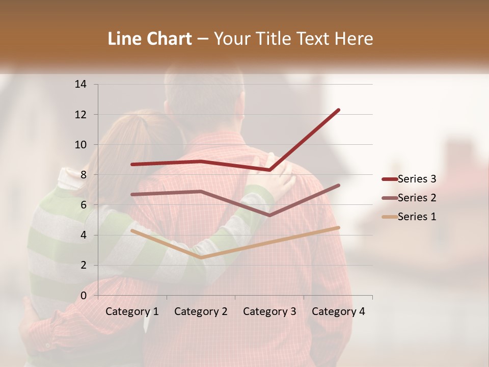 A Man And Woman Embracing In Front Of A House PowerPoint Template