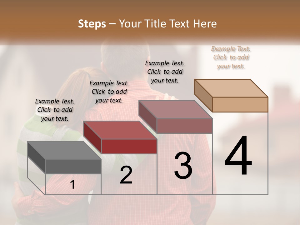 A Man And Woman Embracing In Front Of A House PowerPoint Template