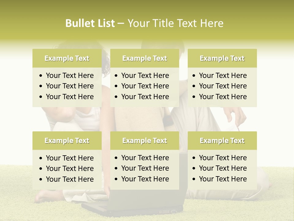A Man And A Woman Sitting On The Floor With A Laptop PowerPoint Template