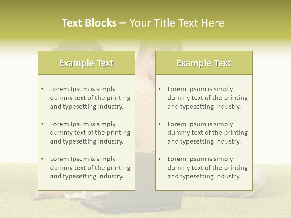 A Man And A Woman Sitting On The Floor With A Laptop PowerPoint Template