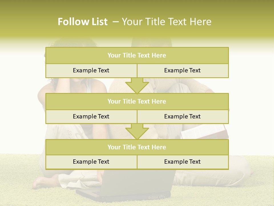A Man And A Woman Sitting On The Floor With A Laptop PowerPoint Template