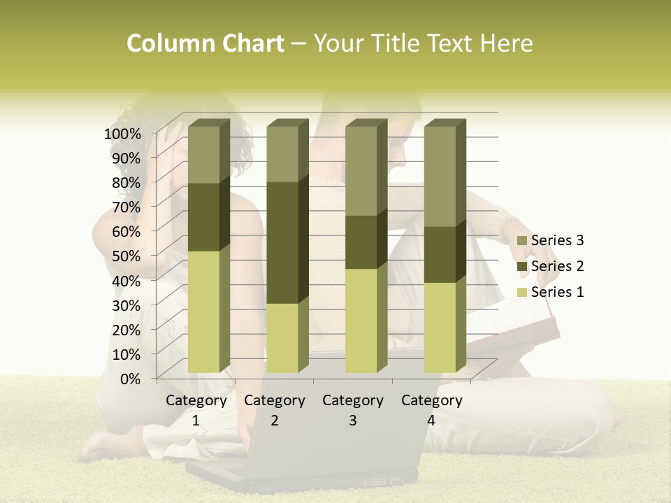 A Man And A Woman Sitting On The Floor With A Laptop PowerPoint Template