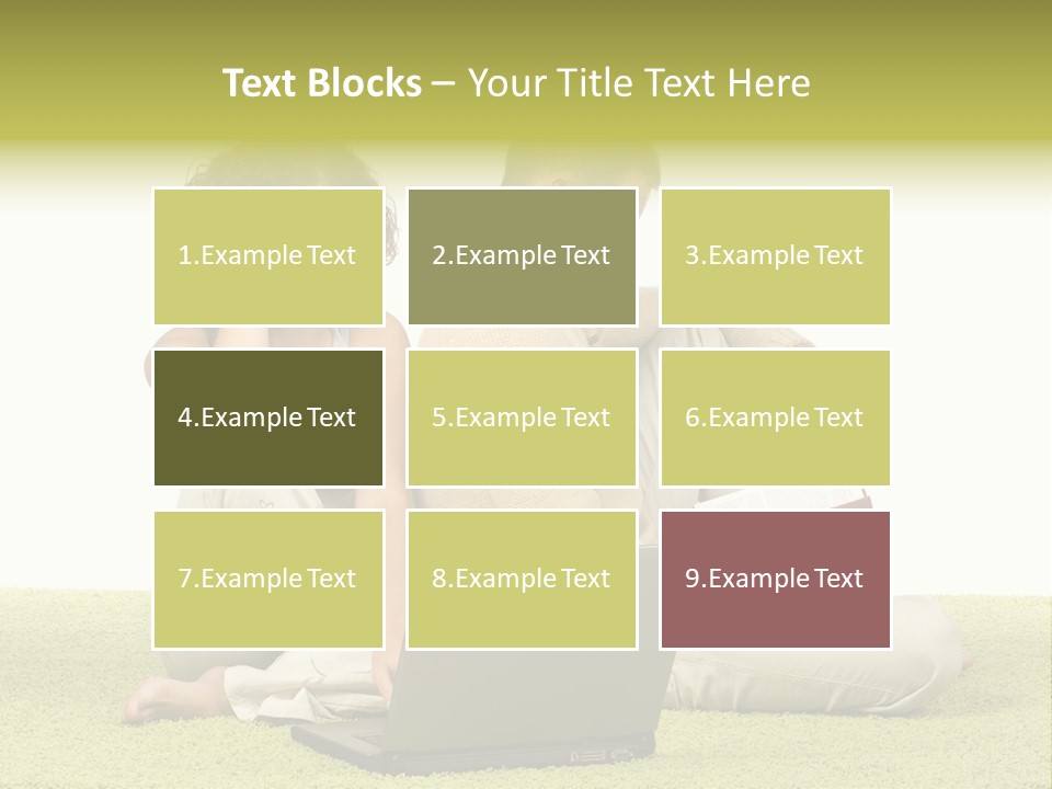 A Man And A Woman Sitting On The Floor With A Laptop PowerPoint Template