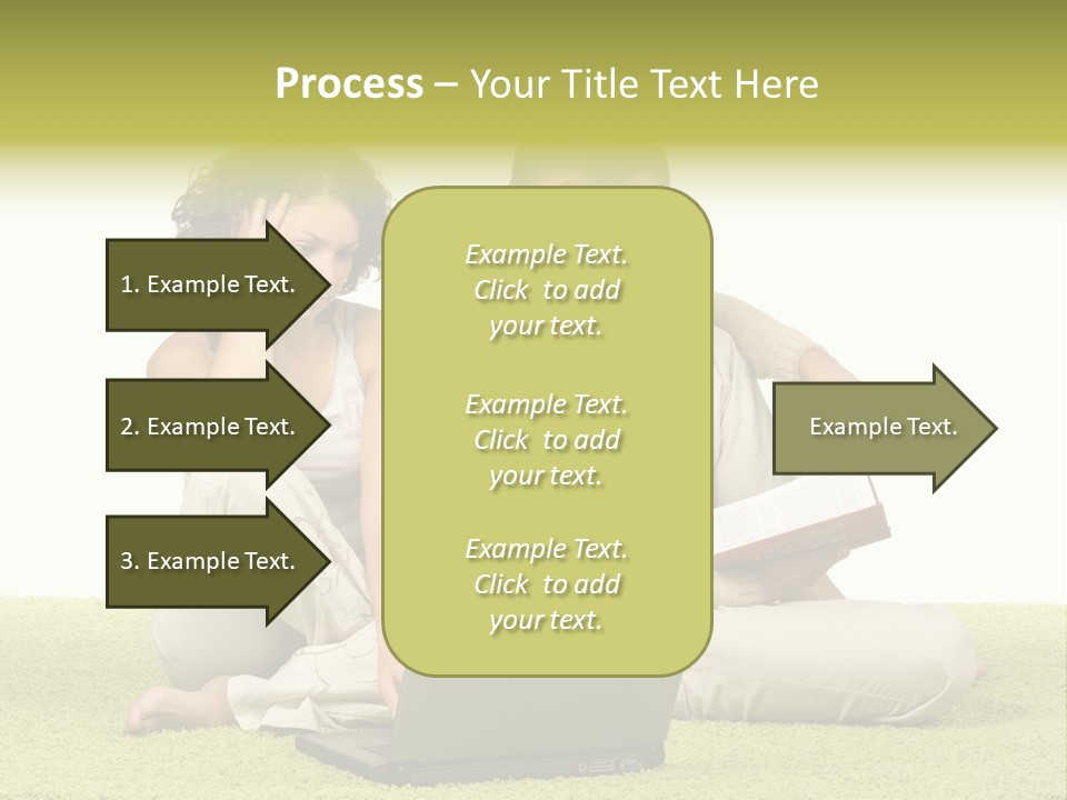 A Man And A Woman Sitting On The Floor With A Laptop PowerPoint Template