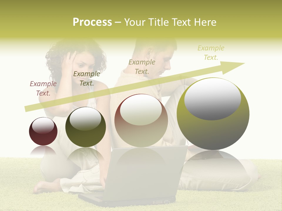 A Man And A Woman Sitting On The Floor With A Laptop PowerPoint Template