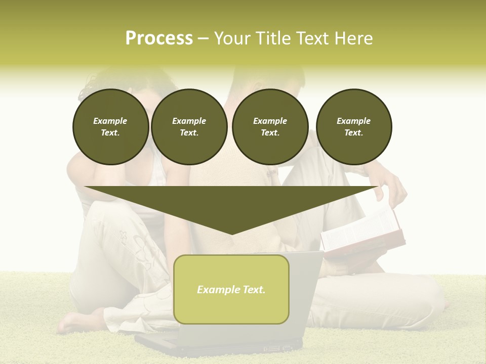 A Man And A Woman Sitting On The Floor With A Laptop PowerPoint Template