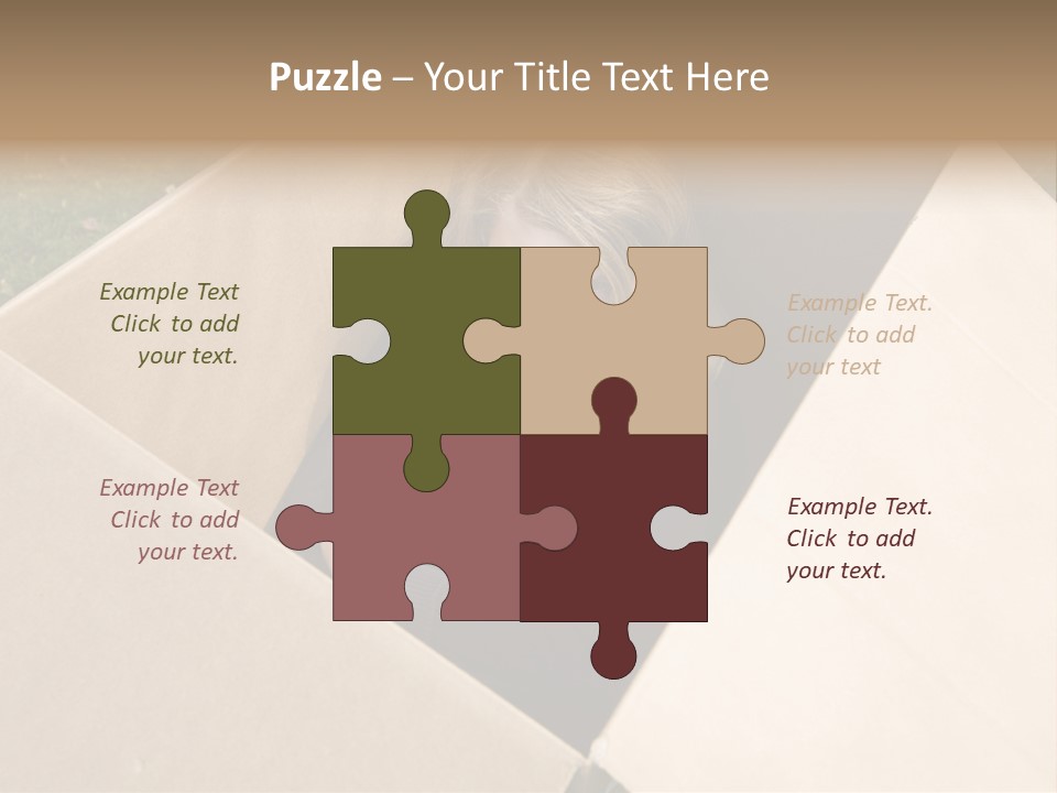 A Little Girl Sitting Inside Of A Cardboard Box PowerPoint Template