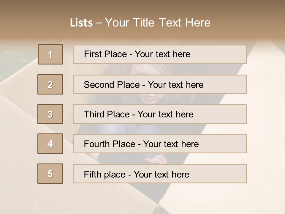 A Little Girl Sitting Inside Of A Cardboard Box PowerPoint Template