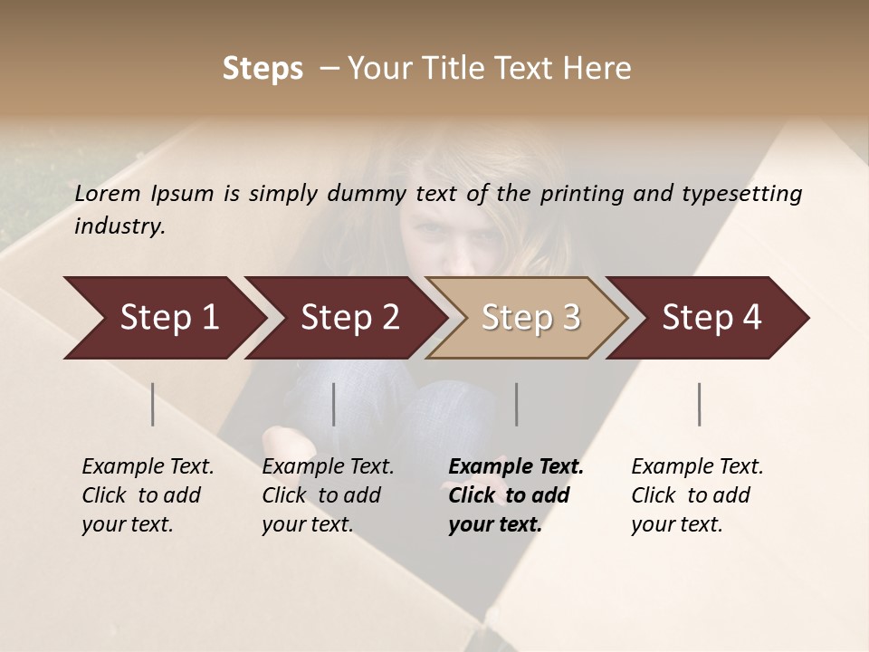 A Little Girl Sitting Inside Of A Cardboard Box PowerPoint Template