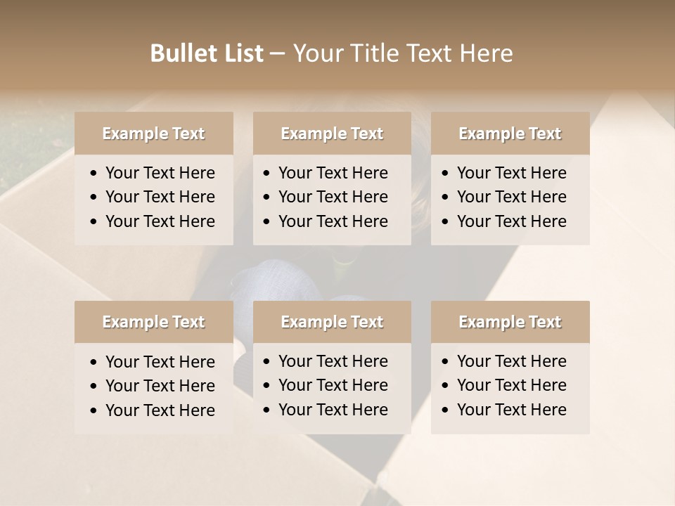 A Little Girl Sitting Inside Of A Cardboard Box PowerPoint Template