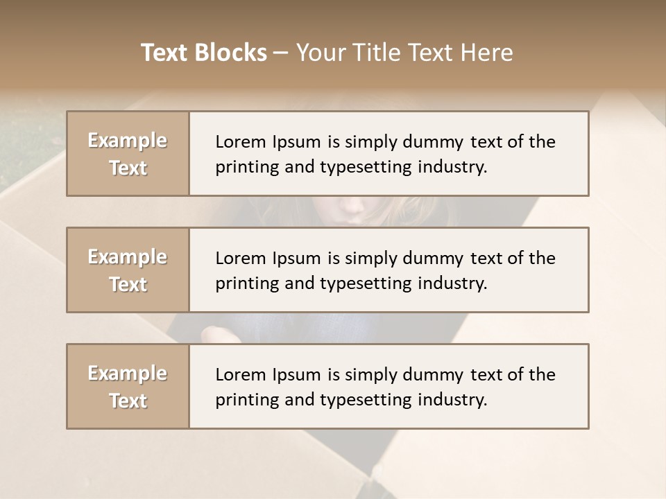 A Little Girl Sitting Inside Of A Cardboard Box PowerPoint Template