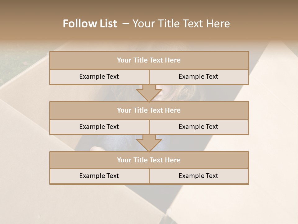 A Little Girl Sitting Inside Of A Cardboard Box PowerPoint Template