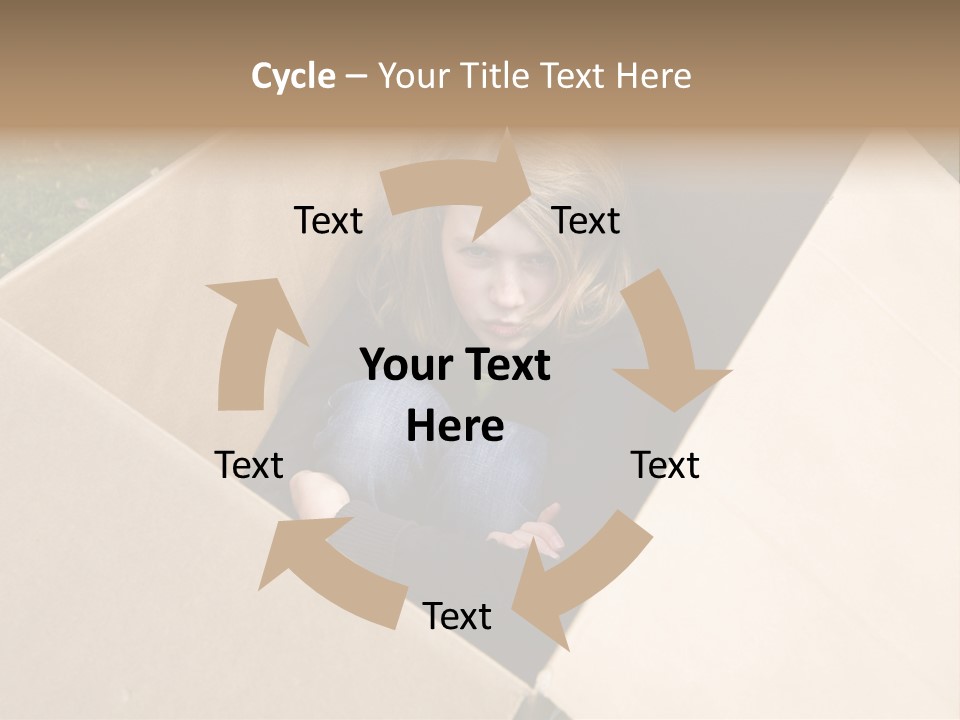 A Little Girl Sitting Inside Of A Cardboard Box PowerPoint Template
