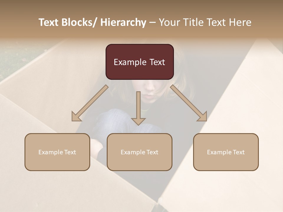 A Little Girl Sitting Inside Of A Cardboard Box PowerPoint Template